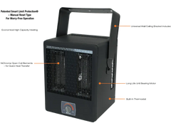 KING ELECTRIC King Electric EKB2450TB Garage Heater 240V 5000W with Thermostat & Bracket