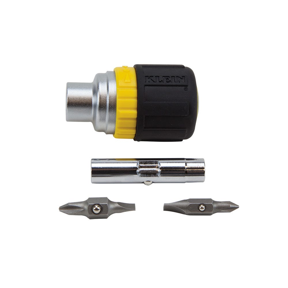 KLEIN TOOLS Klein Tools 32593 6-in-1 stubby ratcheting screwdriver 3.5 inch