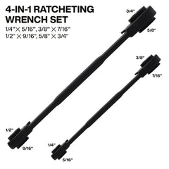 KLEIN TOOLS Klein Tools 68216 4-in-1 Ratcheting Wrench Set, 2 Pc SAE