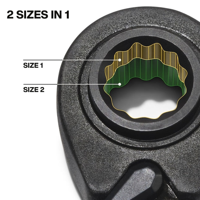 KLEIN TOOLS Klein Tools 68216 4-in-1 Ratcheting Wrench Set, 2 Pc SAE