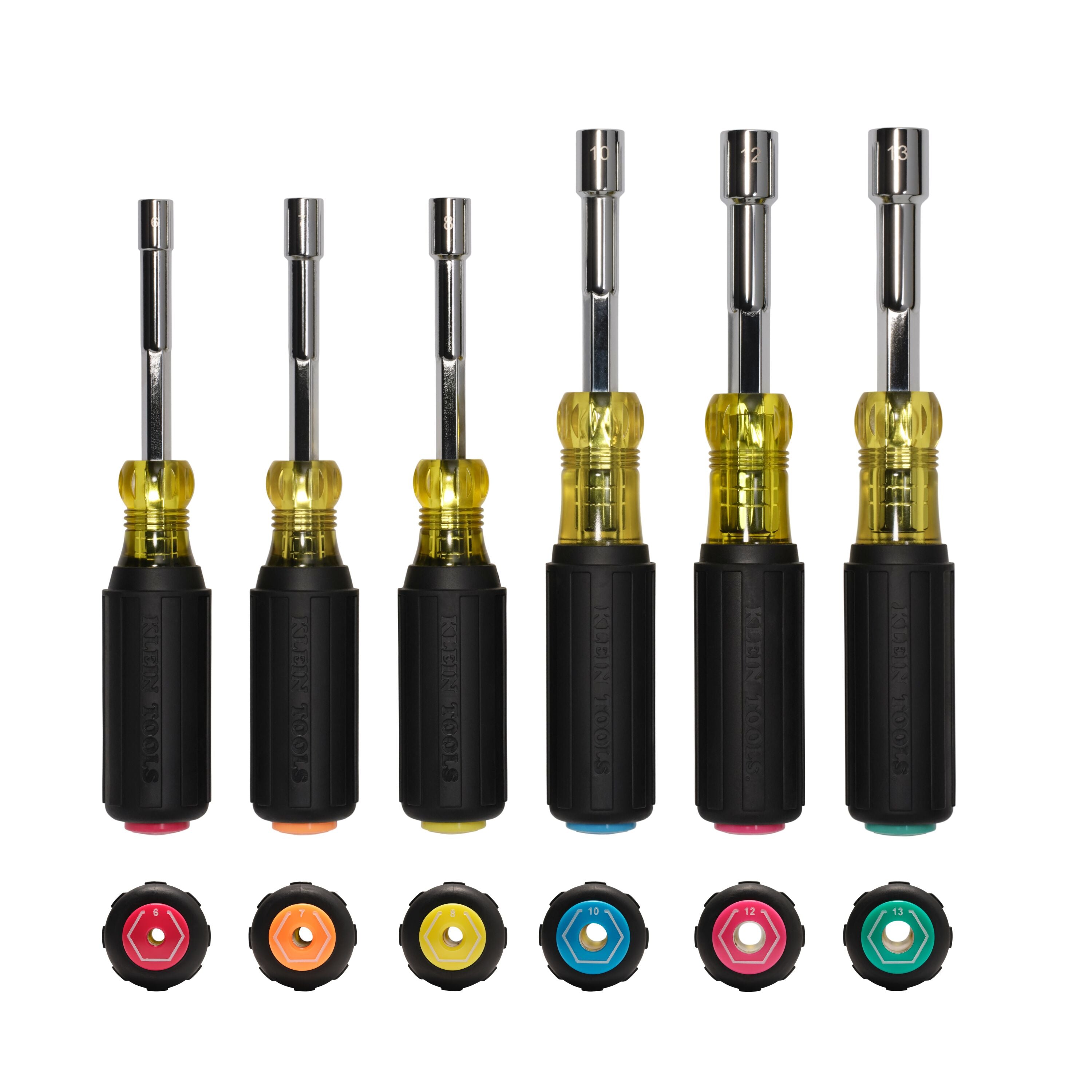 KLEIN TOOLS Klein Tools 65456M Metric Color-Coded Hollow-Shaft Heavy-Duty Nut Driver Set 6-Piece