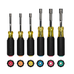KLEIN TOOLS Klein Tools 65456M Metric Color-Coded Hollow-Shaft Heavy-Duty Nut Driver Set 6-Piece