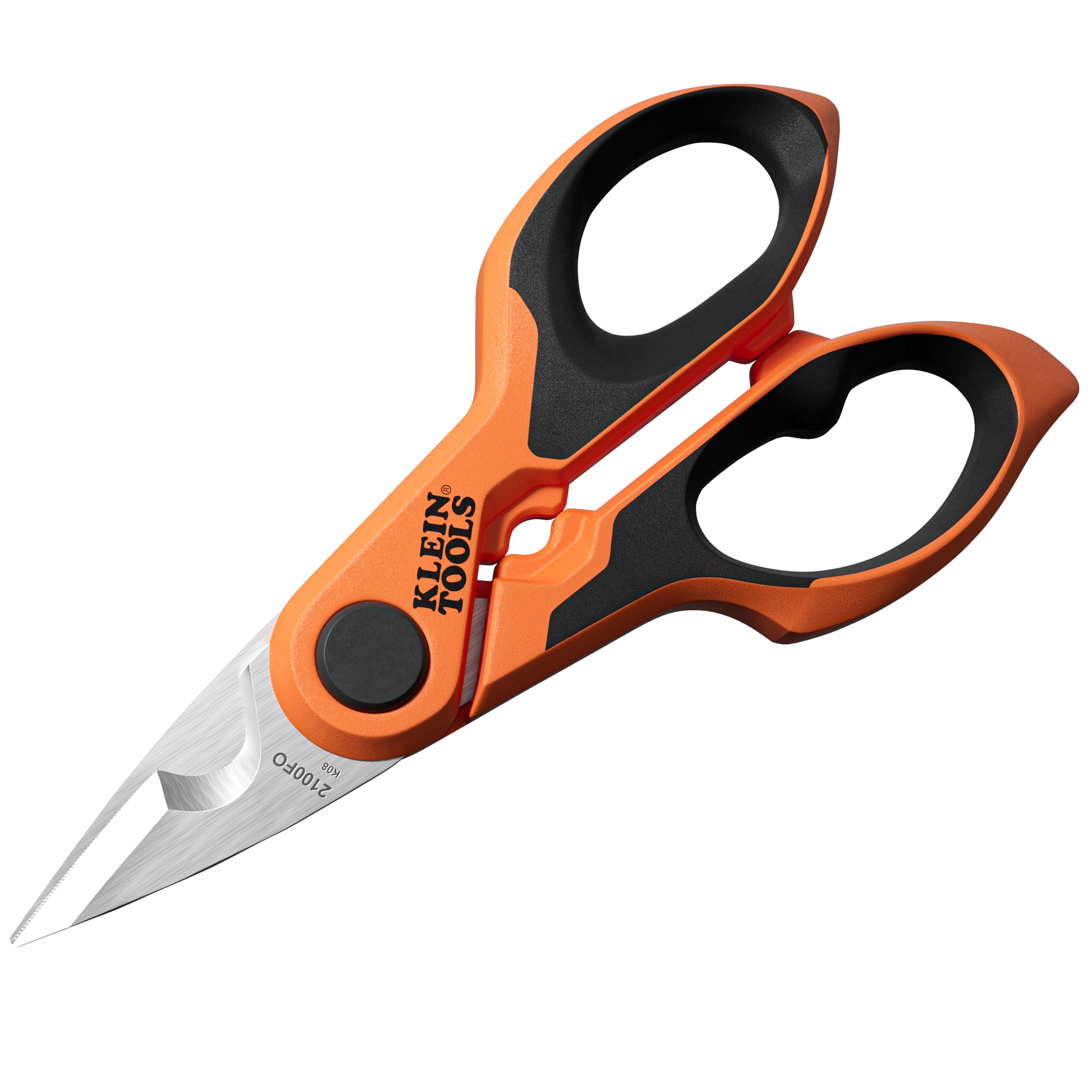KLEIN TOOLS Klein Tools 2100FO Compact Cable Stripping Electrician Scissors 6-inch