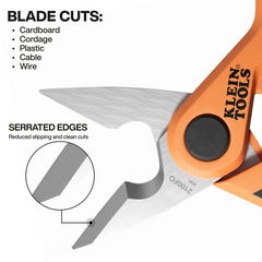 KLEIN TOOLS Klein Tools 2100FO Compact Cable Stripping Electrician Scissors 6-inch