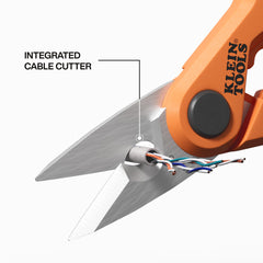 KLEIN TOOLS Klein Tools 2100FO Compact Cable Stripping Electrician Scissors 6-inch