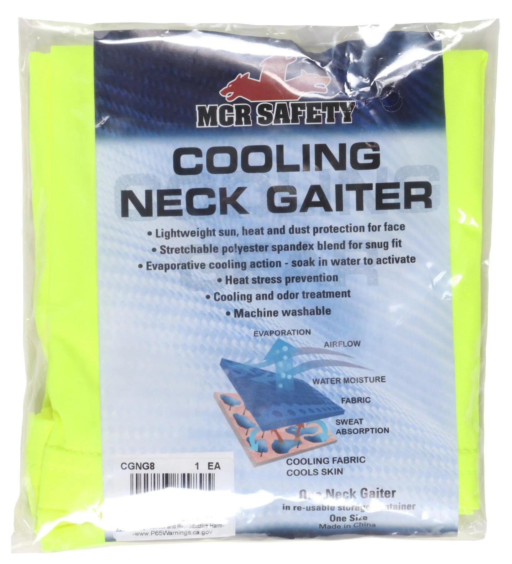 MCR SAFETY Mcr Safety CGNG8 Poly/Spandex Cooling Neck Gaiter 10 in L x 13 in W