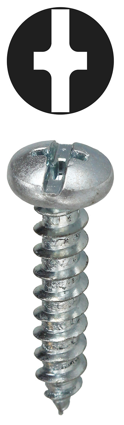 LH DOTTIE Lh Dottie 2ws121 sheet metal screw #12 x 1 inch pan head slotted/phillips drive