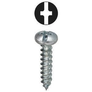 LH DOTTIE Lh Dottie 2ws121 sheet metal screw #12 x 1 inch pan head slotted/phillips drive