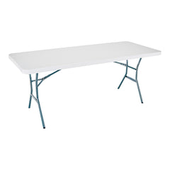LIFETIME PRODUCTS Lifetime Products 5011 Fold-in-Half Table, Steel Frame, Polyethylene Tabletop 6-Foot