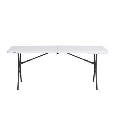 LIFETIME PRODUCTS Lifetime Products 5011 Fold-in-Half Table, Steel Frame, Polyethylene Tabletop 6-Foot