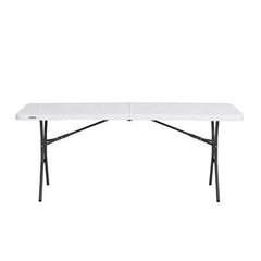 LIFETIME PRODUCTS Lifetime Products 5011 Fold-in-Half Table, Steel Frame, Polyethylene Tabletop 6-Foot