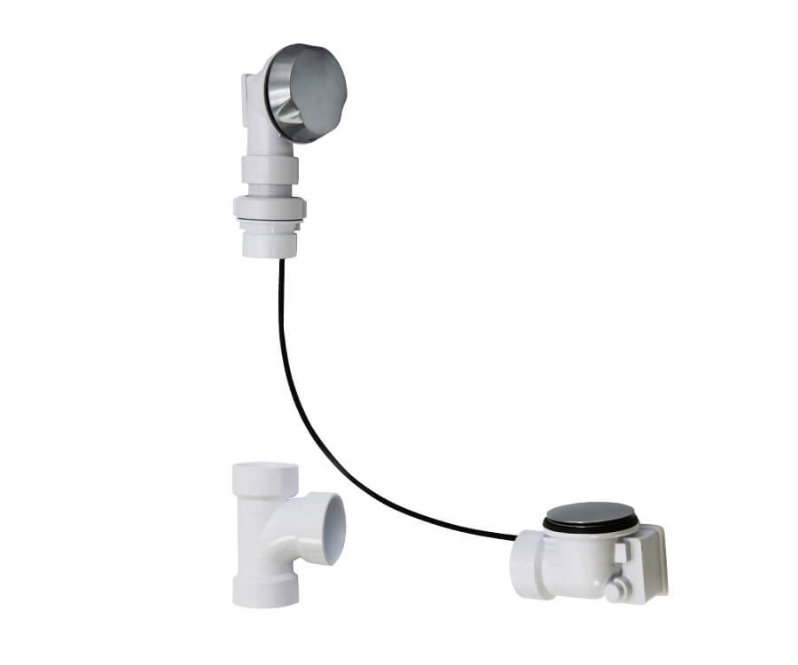 MOUNTAIN PLUMBING Mountain Plumbing BWO40S22P2/MB Schedule 40 PVC Cable Operated Bath Waste & Overflow Drain for 12 to 22 inch Tub Depths