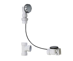 MOUNTAIN PLUMBING Mountain Plumbing BWO40S22P2/MB Schedule 40 PVC Cable Operated Bath Waste & Overflow Drain for 12 to 22 inch Tub Depths