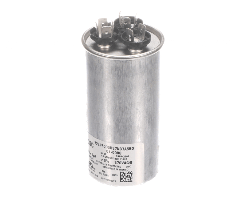 NORTEK GLOBAL HVAC Nortek Global Hvac 01-0088 capacitor, run, dual 370 volt 50/60hz 60 + 5uf round