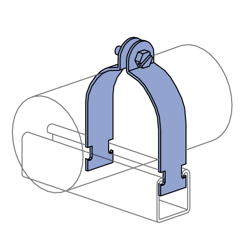 POWER-STRUT Power-Strut P1124AS EG Strut Pipe Clamp 6 inch Assembled