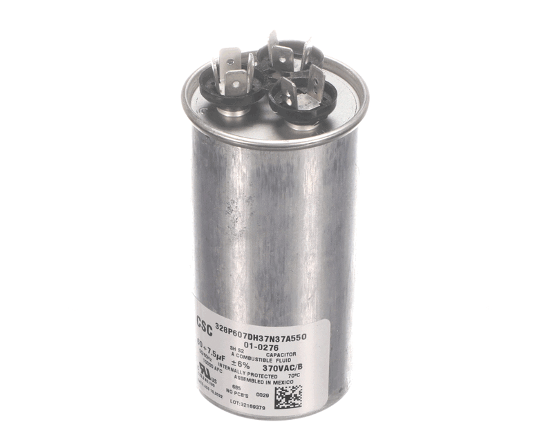 NORTEK GLOBAL HVAC Nortek 01-0276 capacitor, run, dual 370 volt, 50/60hz, 60 + 7.5uf, round