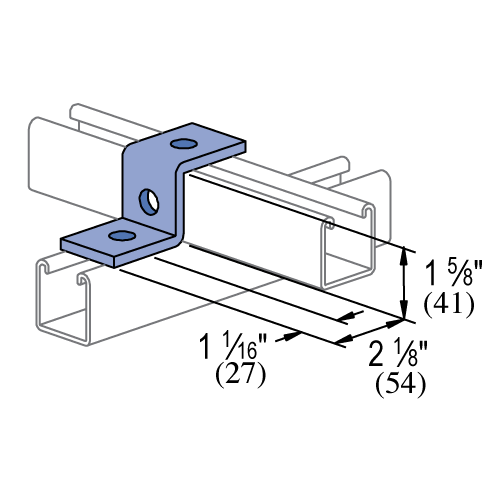 POWER-STRUT Power-Strut P1045 EG 3 hole, Z shape fitting