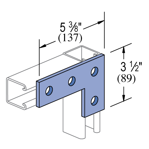 POWER-STRUT Power-Strut P1380A SS 4 Hole, Flat Plate Fitting