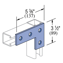 POWER-STRUT Power-Strut P1380A SS 4 Hole, Flat Plate Fitting