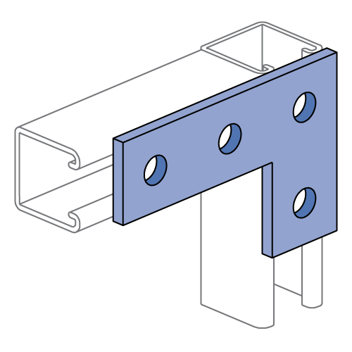 POWER-STRUT Power-Strut P1380A SS 4 Hole, Flat Plate Fitting