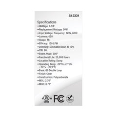 SATCO Satco s12331 t6 led g9 6.5 watt 300 degree