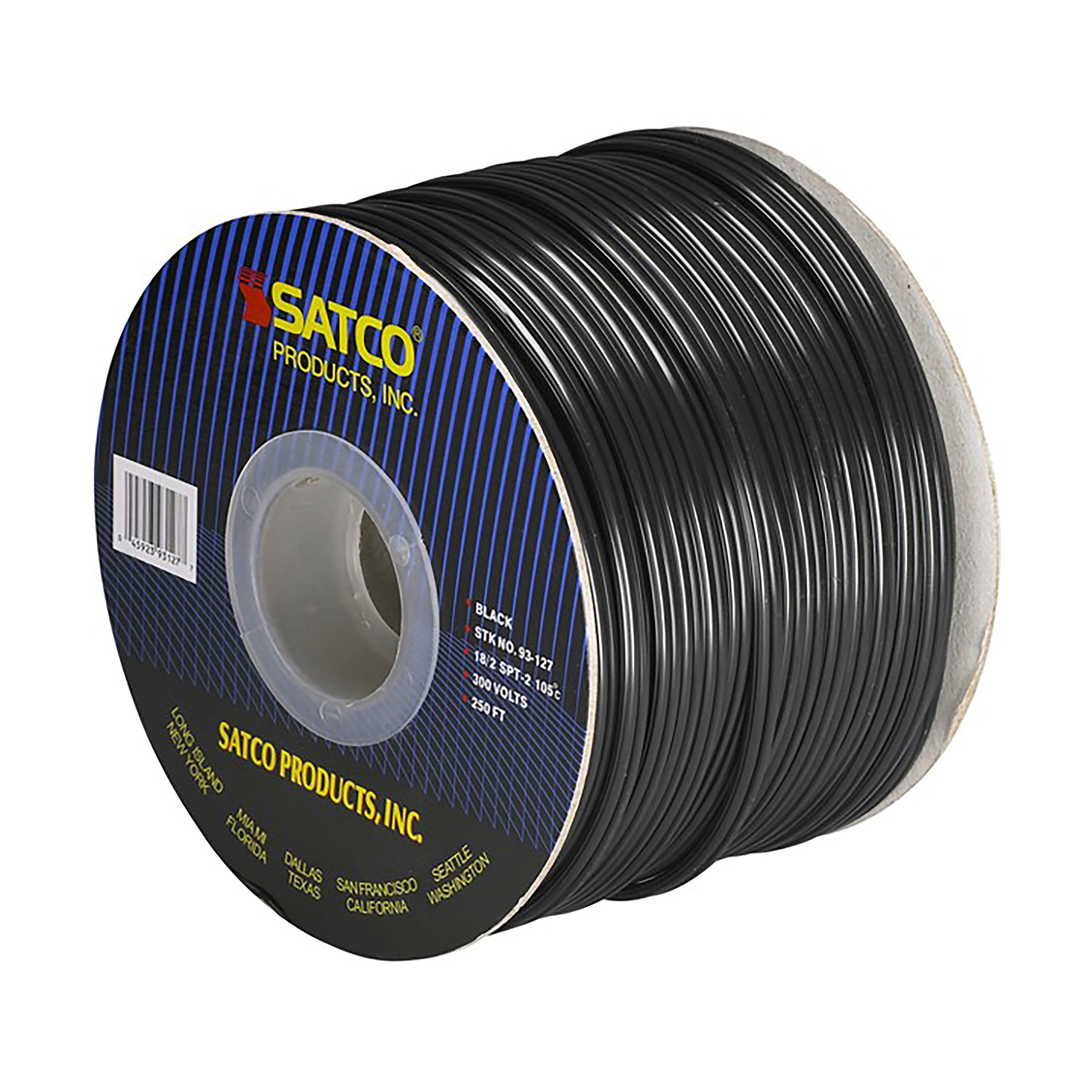 SATCO Satco 93-127 lamp and lighting bulk wire 1250w 250 foot spool 18/2 spt-2 105c