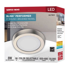 SATCO Satco 62-1903 Blink Performer LED Round Fixture 8W 5 Inch Round