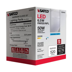 SATCO Satco S29404 PAR20 LED Lamp 6.5 Watt 25 Degree Beam Angle