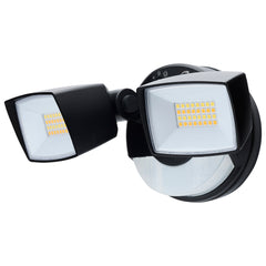SATCO Satco 65-998 LED Security Light with Nightlight PIR Sensor Dual Head Field Selectable 17W/25W 103 Degree