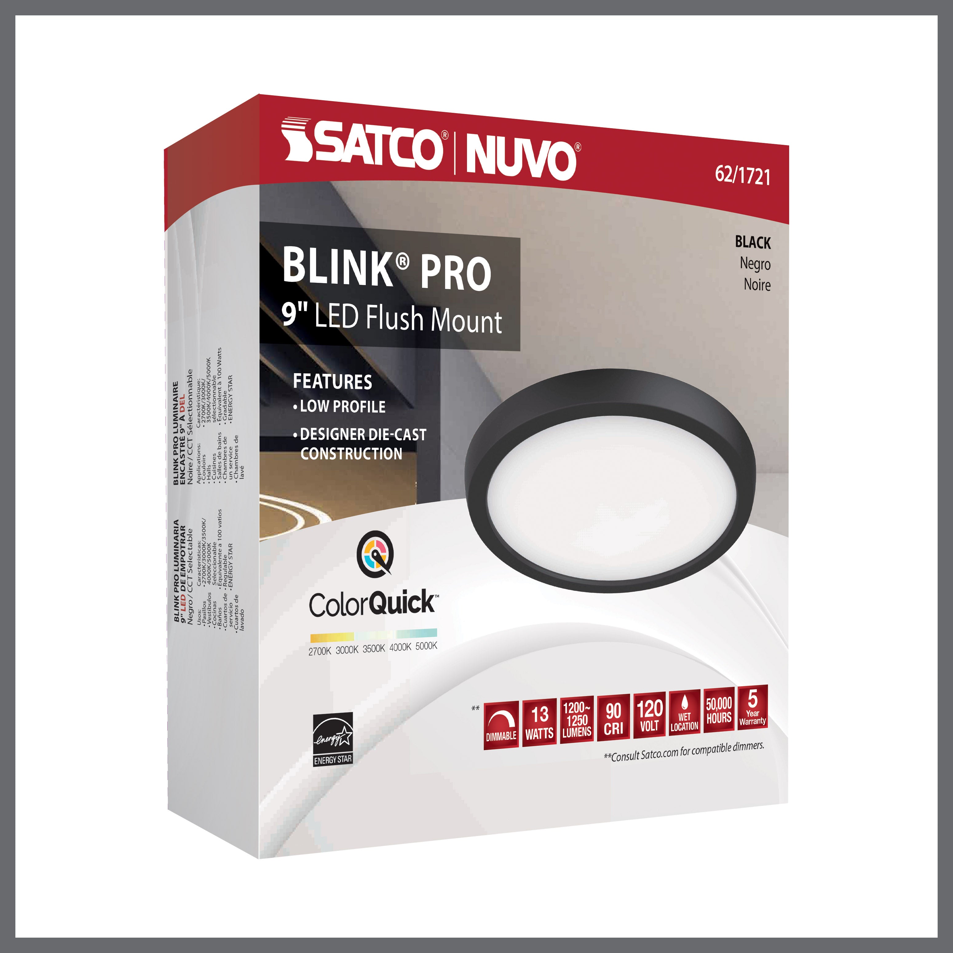 SATCO Satco 62-1721 Blink Pro LED Fixture 13w 9 inches Round