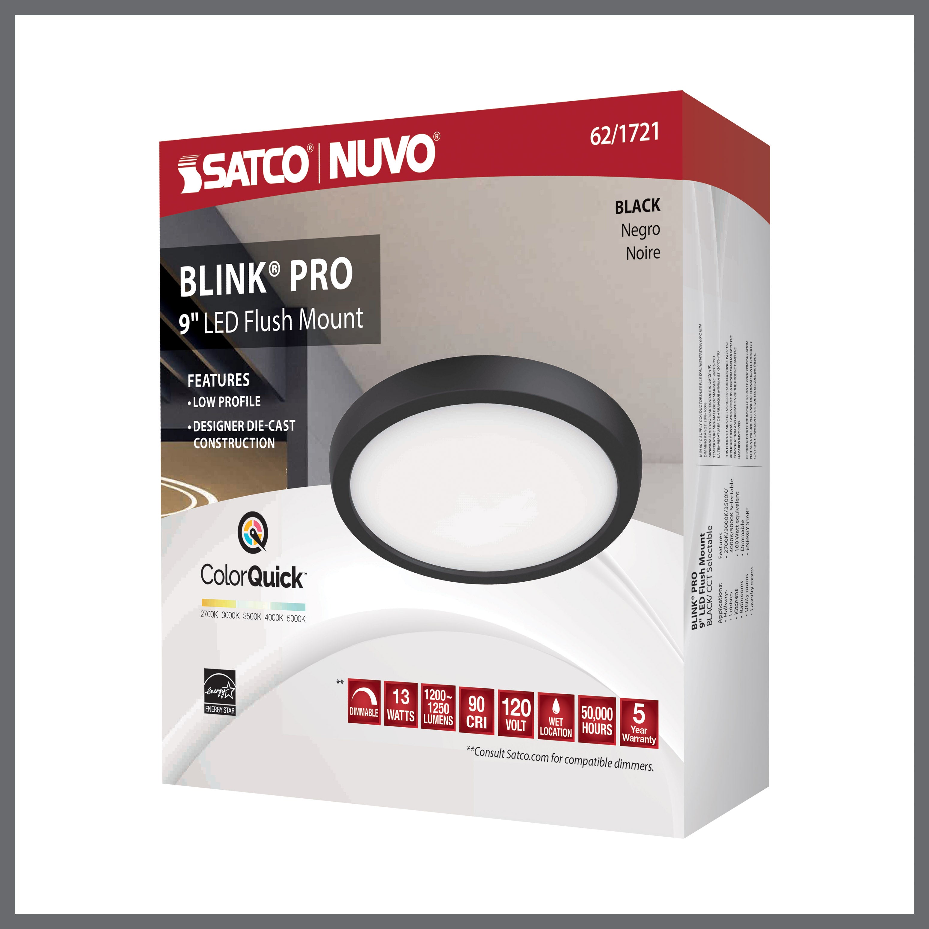 SATCO Satco 62-1721 Blink Pro LED Fixture 13w 9 inches Round