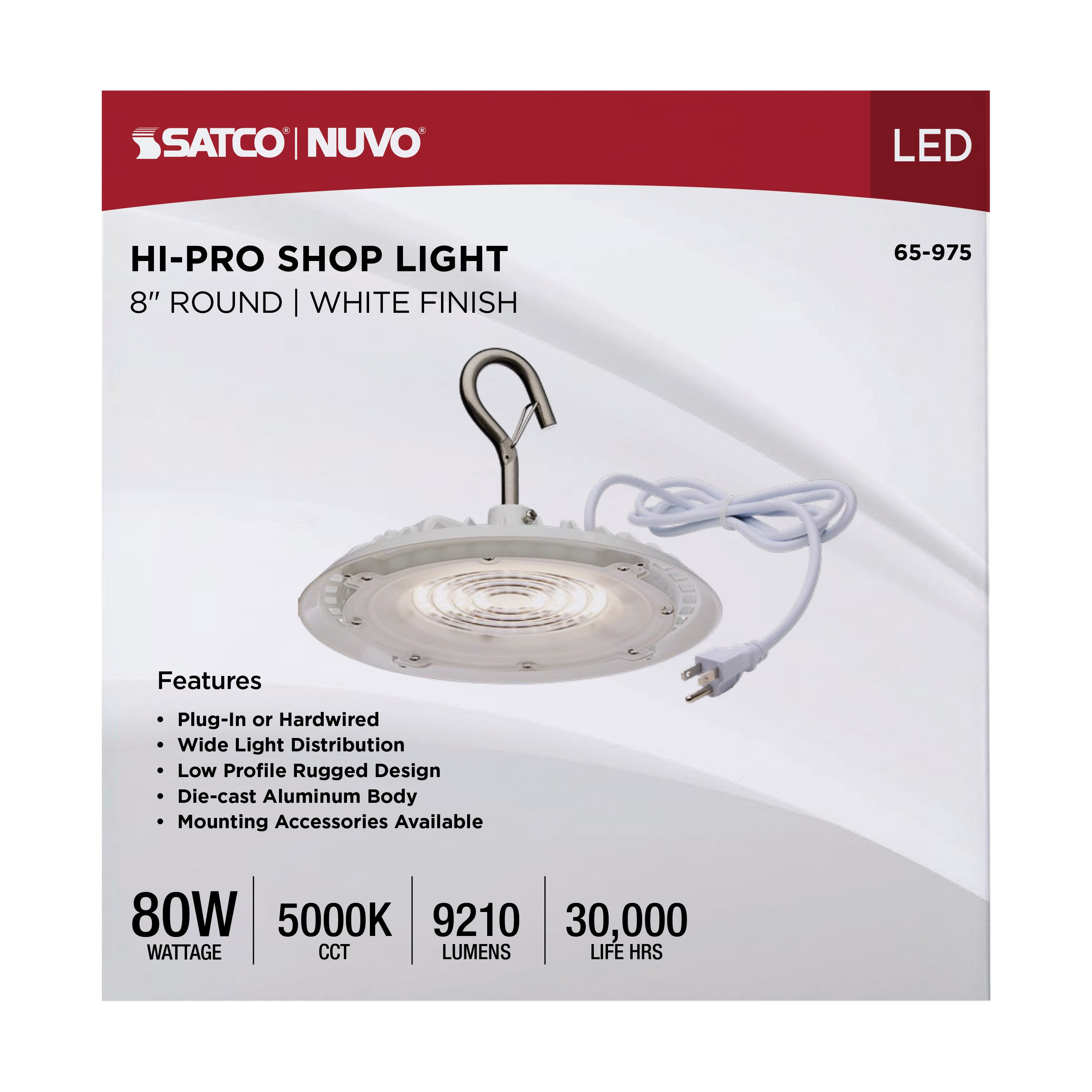 SATCO Satco 65/975 LED UFO Shop Light 80 Watt 8.27IN Diameter 65-975