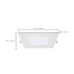 SATCO Satco S11831 led direct wire downlight edge-lit 24 watt 8 inch cct selectable 120 volt dimmable square remote driver