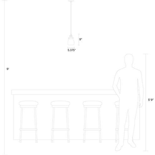 SEAGULL LIGHTING Seagull Lighting 6114501-962 Belton 1 Light Pendant 60W 5.38 Inch