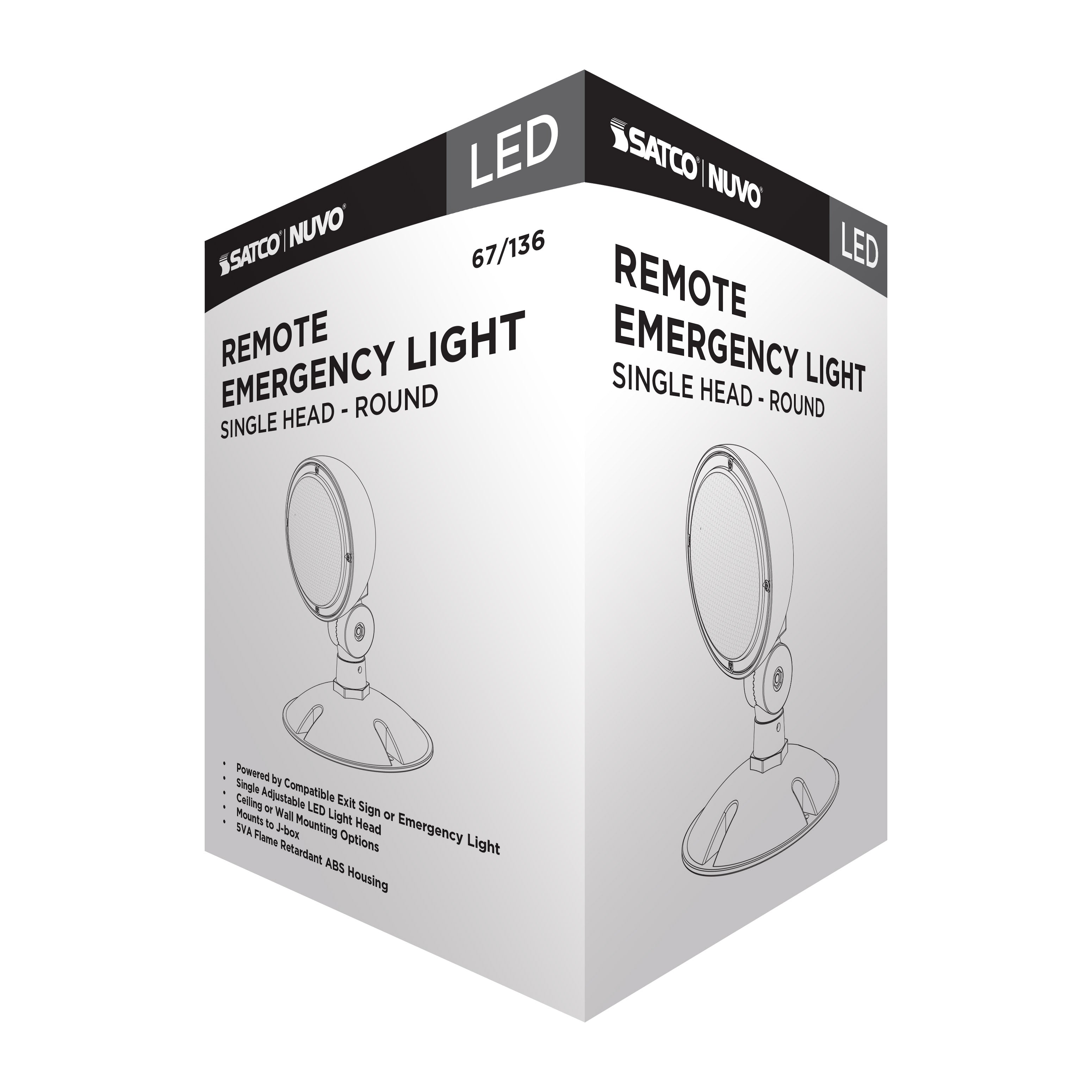 SATCO Satco 67-136 remote emergency light low-voltage backup single head 1w wet location rated