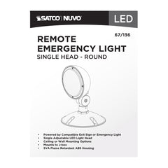 SATCO Satco 67-136 remote emergency light low-voltage backup single head 1w wet location rated