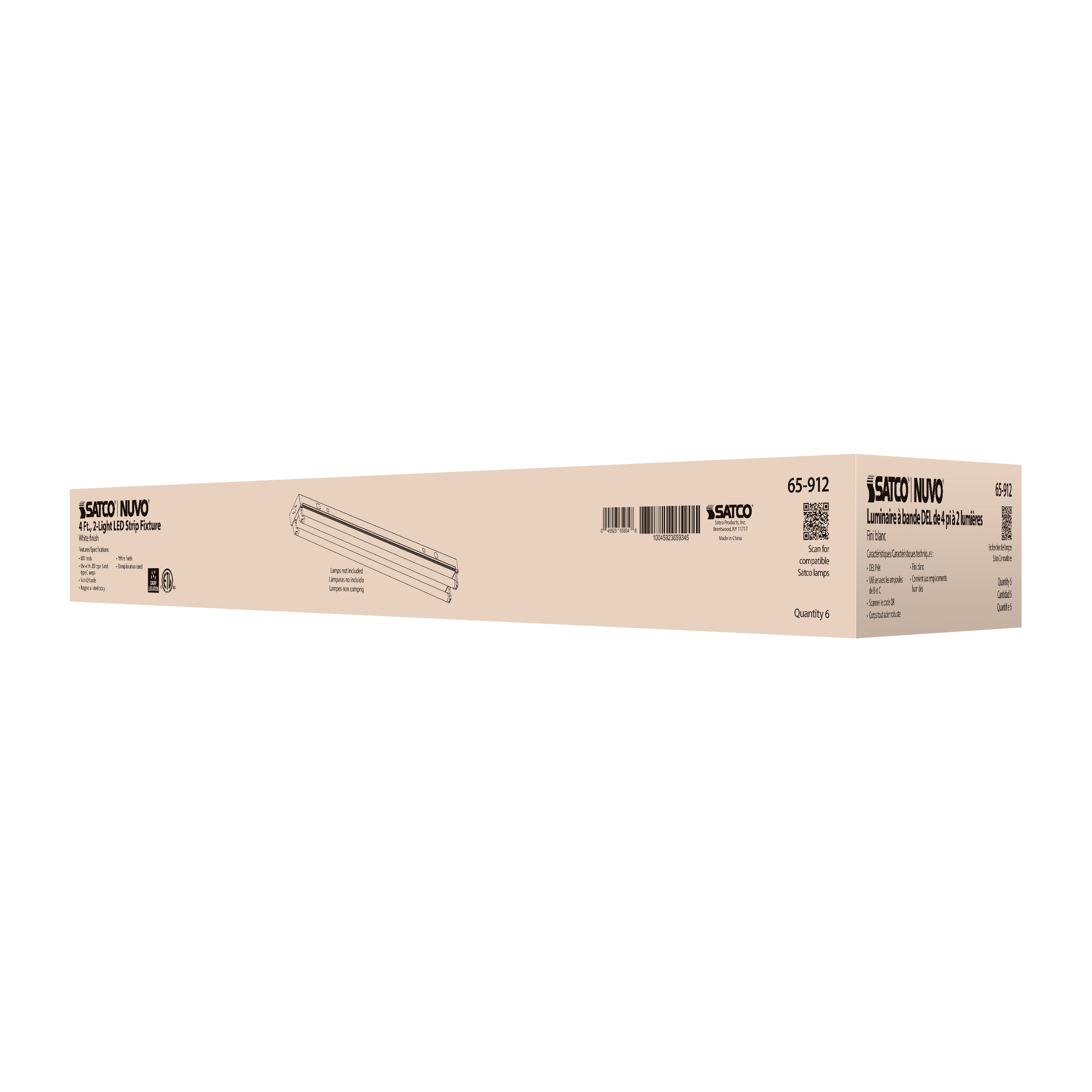 SATCO Satco 65-912 4 foot dual T8 lamp ready fixture 30W