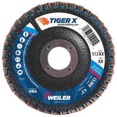 WEILER Weiler 51222 Tiger X Coated Abrasive Flap Disc 7 in Angled