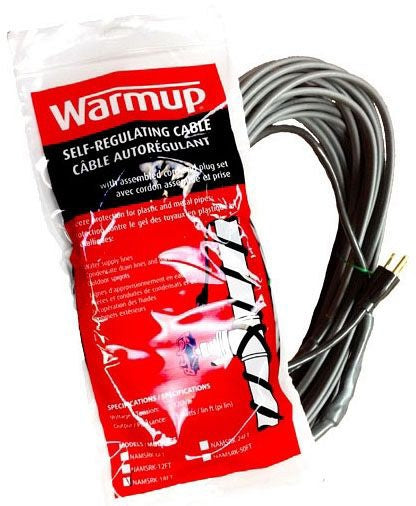WARMUP Warmup NAMSRK-75FT Self-Regulating Heater Cable Kit Pre-Terminated With Plug 120V 75 Ft.