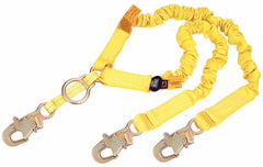 3M 3M 7100220854 dbi-sala shockwave2 polyester tubular web twin-leg 100% tie-off rescue shock-absorbing lanyard with d-ring for srl or rescue at center with snap hooks at ends 6 feet and 1244455
