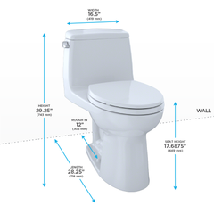 TOTO Toto MS854114EL#01 Eco Ultramax ADA Elongated One Piece Toilet 1.28 GPF
