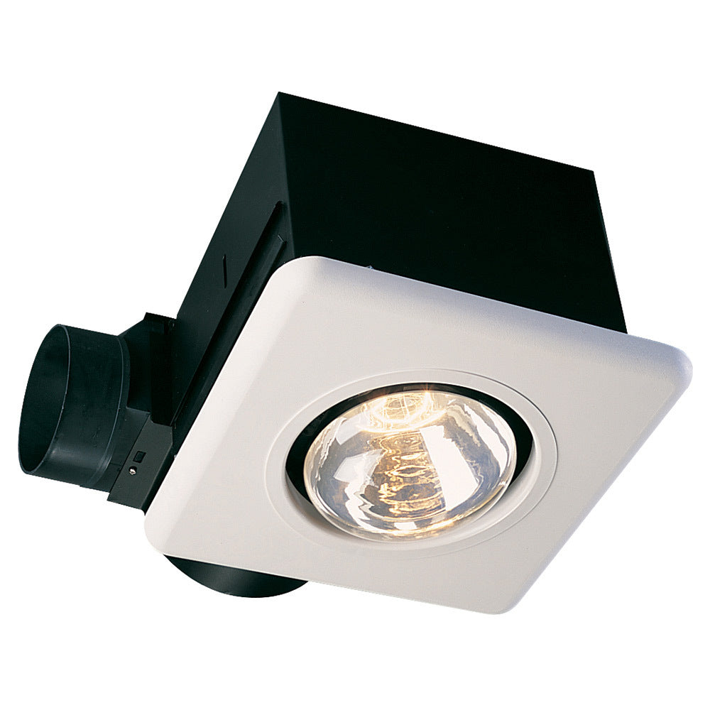 AIR KING Air King AK917 bathroom fan w/ single-bulb heat lamp ceiling mount 70 CFM 250 watt 4 inch single bulb