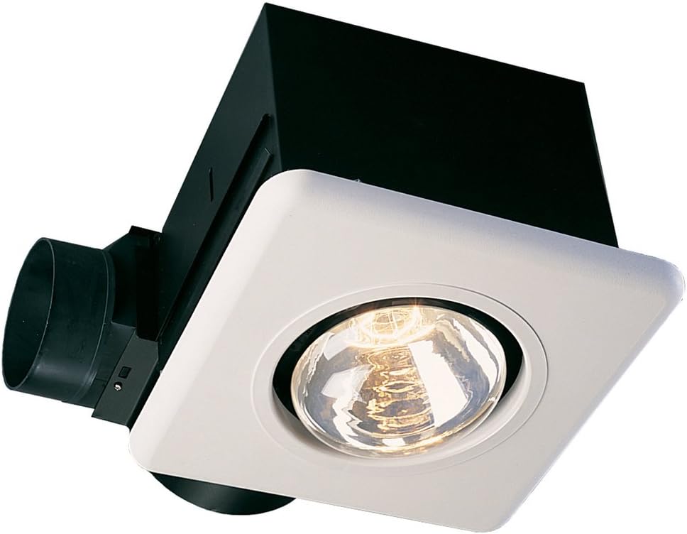 AIR KING Air King AK917 bathroom fan w/ single-bulb heat lamp ceiling mount 70 CFM 250 watt 4 inch single bulb