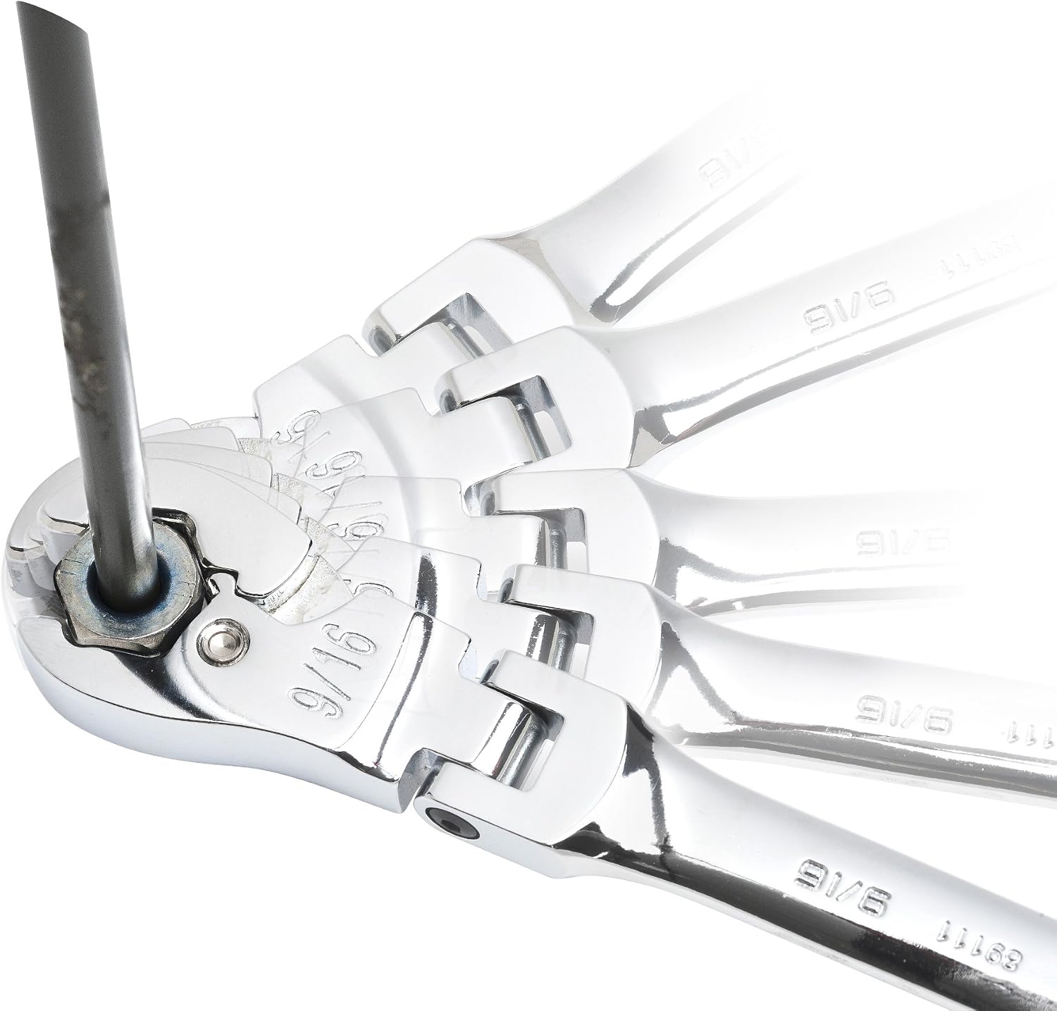 GEARWRENCH Gearwrench 89100 5 Pc. Ratcheting Flex Head Flare Nut Wrench Set SAE