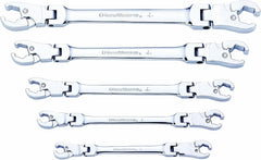 GEARWRENCH Gearwrench 89100 5 Pc. Ratcheting Flex Head Flare Nut Wrench Set SAE