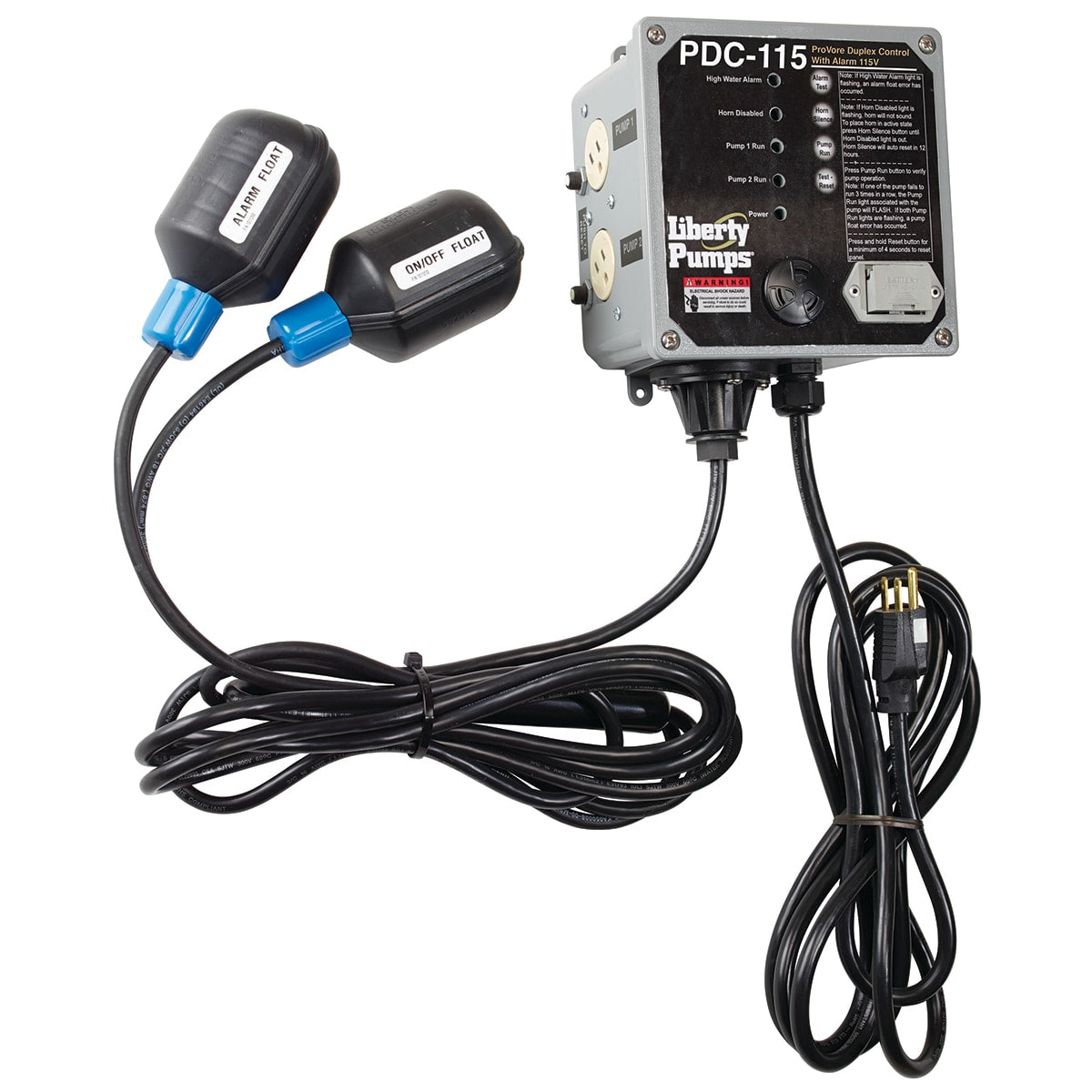 LIBERTY PUMPS Liberty Pumps PDCW-115 PDC Series Duplex Control System 115V Outdoor 10 feet Cord