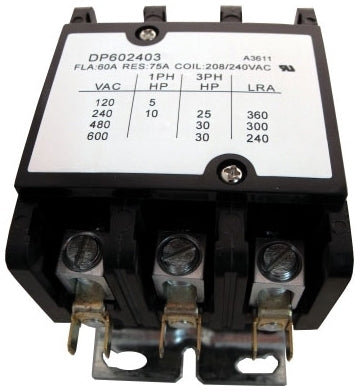 SUPCO Supco DP602403 contactor 60A 240V 3 pole