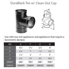 DURAVENT Duravent 8DBK-T 8 inch DuraBlack Tee 8 inch
