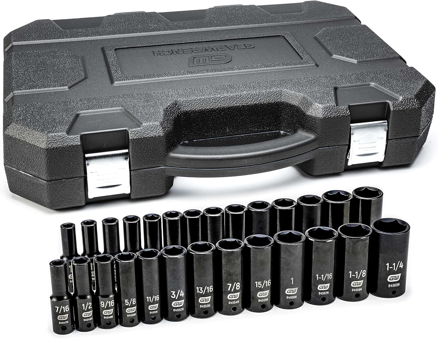 GEARWRENCH Gearwrench 84949N 27 pc. 1/2 inches drive 6 pt. impact socket set, deep, SAE/metric