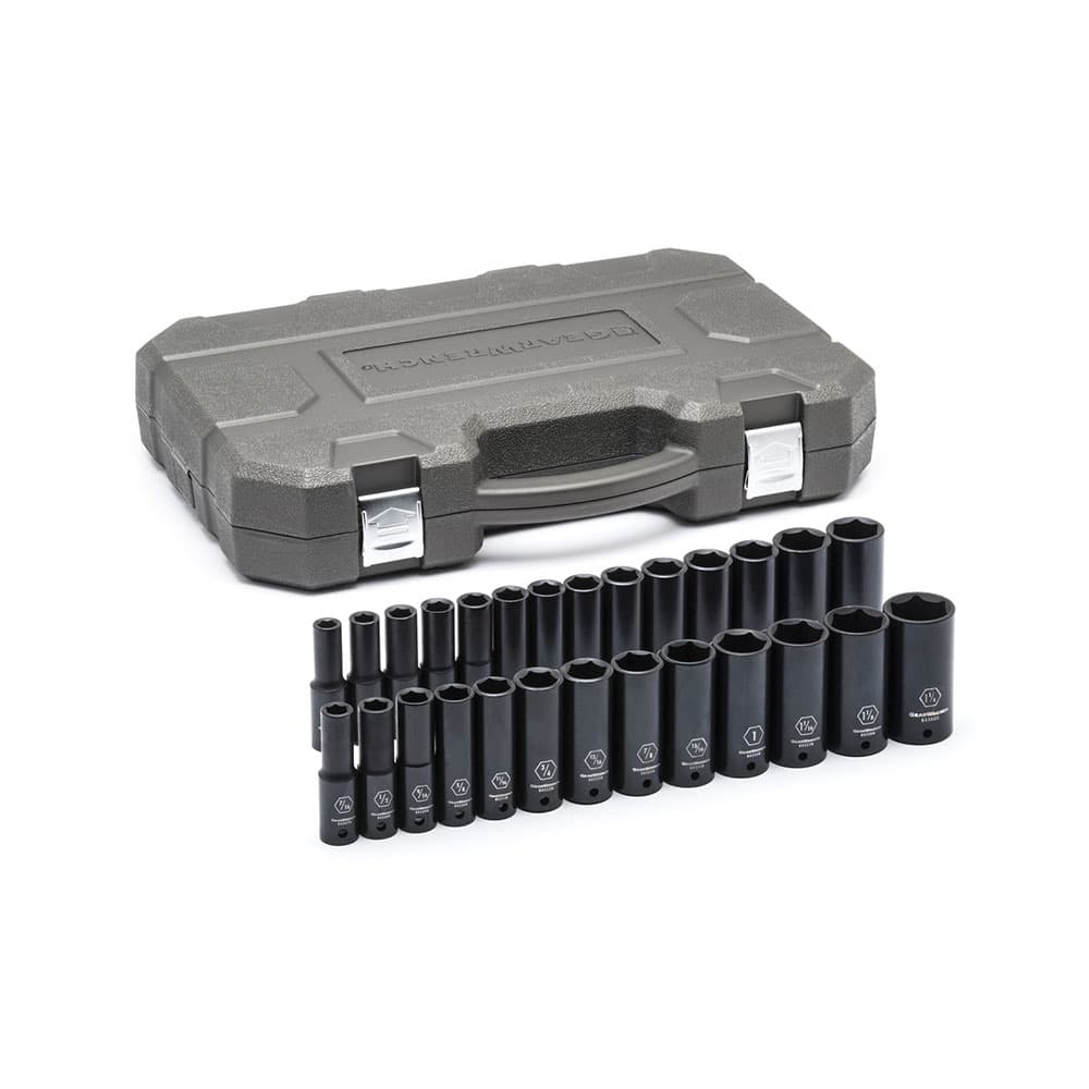 GEARWRENCH Gearwrench 84949N 27 pc. 1/2 inches drive 6 pt. impact socket set, deep, SAE/metric